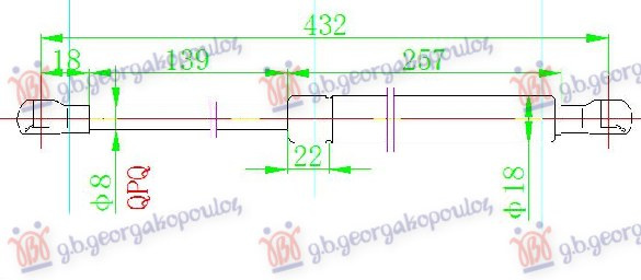 Амортизер (еден) багажник врата (431L-600N)