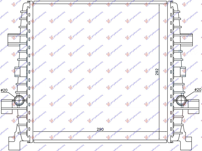 Дополнителен ладилник за мотор 3.0 TFSI (автоматски менувач) (29x29,2x2,5)