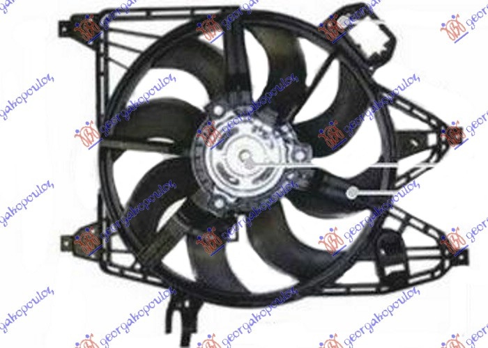 Вентилатор комплет 1.5-1.9 DCI дизел (со клима) (385mm) (400W) (2 пина)