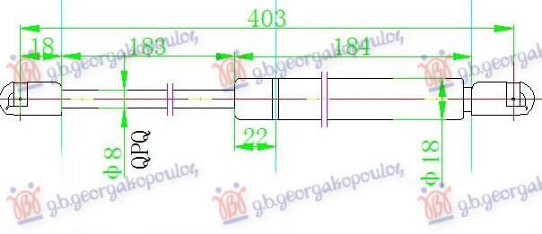 Амортизер (еден) багажник врата (403L-620N)