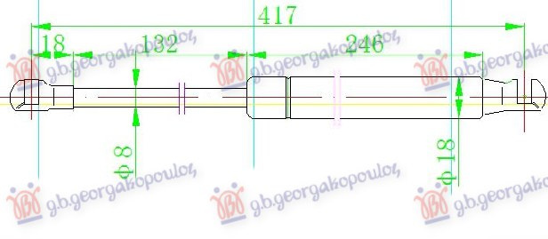 Амортизер (еден) багажник врата (419L-390N)