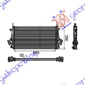 Интеркулер 1,6-2,0TURBO-2,0CDTi (66,5x36,2x32