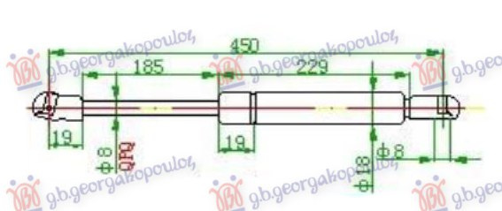 Амортизер (еден) задно стакло на багажник (452L-125N)