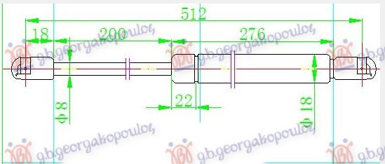 Амортизер (еден) багажник врата караван (513L-460N)