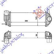 Интеркулер 1.5 DCi дизел (385x145x64) штрафа цевки