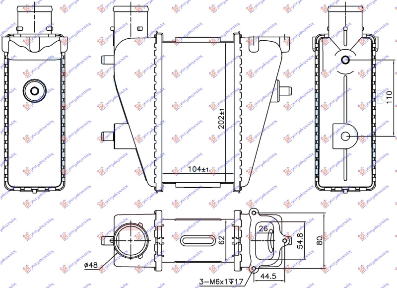 Интеркулер 2.2 CTDI (104x202x62)