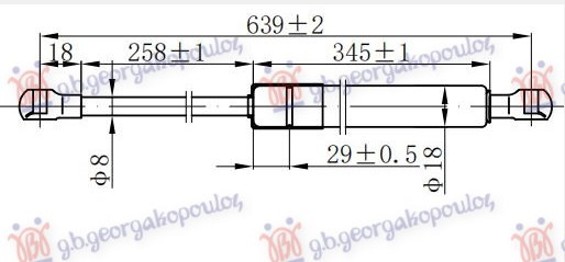 Амортизер (еден) багажник врата (640L-465N)