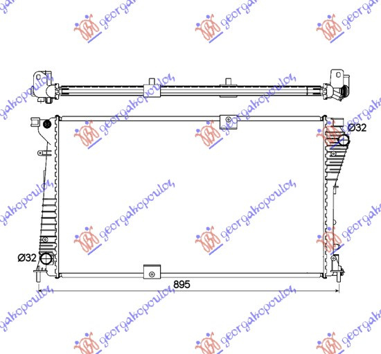 Ладилник за мотор 2.0 CDTi -2.5 DTi дизел (780x450x26) цевка диагонален (со старт стоп систем)