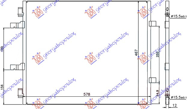 Ладилник за клима 2.0 DCi (55x46) цевка лева