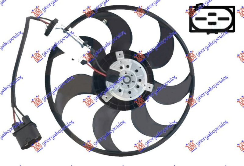 Вентилатор (мотор + перки) бензин/дизел (420mm) (420W)