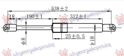 Амортизер (еден) хауба (538L-125N)