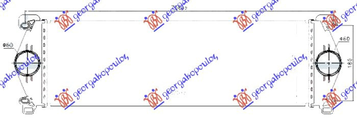 Интеркулер 3.0 DCI дизел 04- (625x205x50)