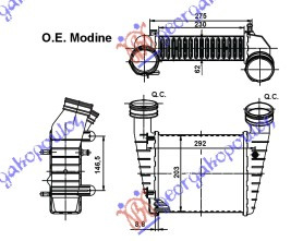 Интеркулер 1,9-2,0 TDi (23x20,7x62)