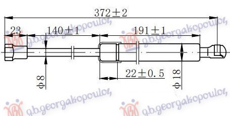 Амортизер (еден) багажник врата (375L-495N)