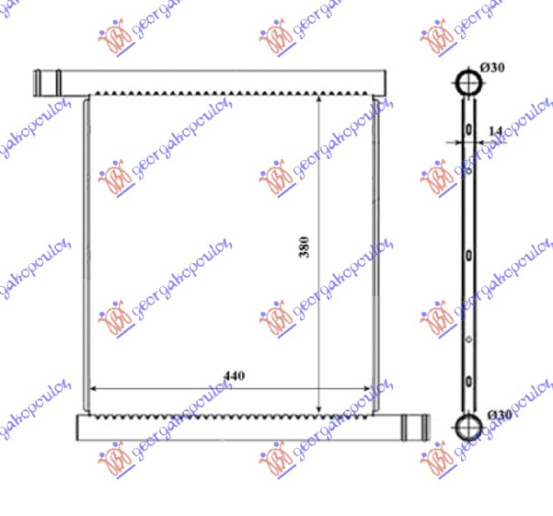 Ладилник за мотор за сите модели (44x38) (MAHLE BEHR PREMIUM LINE)