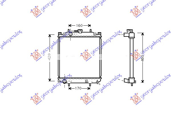 Ладилник за мотор 1.0i 12V (37.5x32.5x1.6) (мануален менувач) (KOYO)