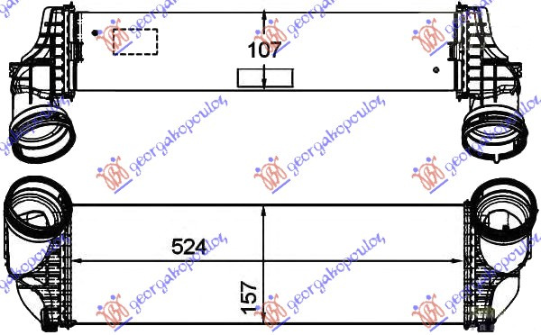 Интеркулер 3,5i-3,0 TD (158x524x105)