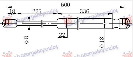 Амортизер (еден) багажник врата (600L-670N)