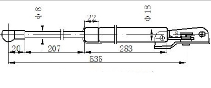 Амортизер (еден) багажник врата (535L-375N)