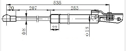 Амортизер (еден) багажник врата (535L-375N)