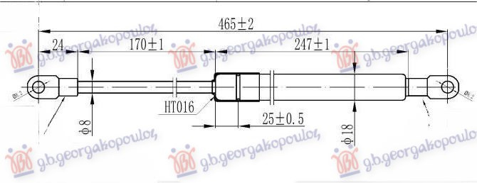 Амортизер (еден) багажник врата (465L-113N)