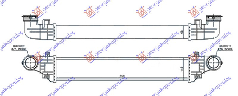 Интеркулер 1,8i-16VKOMP.2,7-3,2CDi (65x11,3)