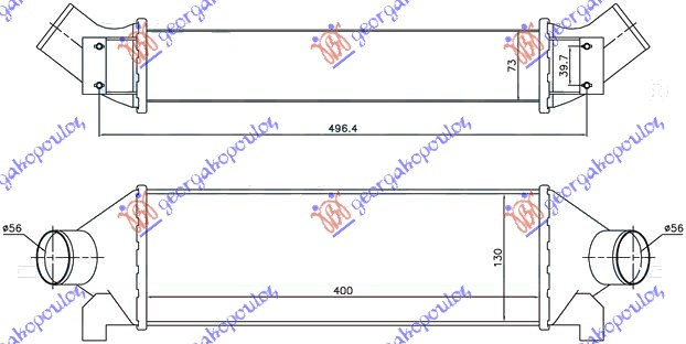 Интеркулер 2,4 T.D. (40x12,7x7,6)