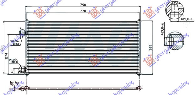 Ладилник за клима 1,8i16V-1.8TDCI (74,7x36)