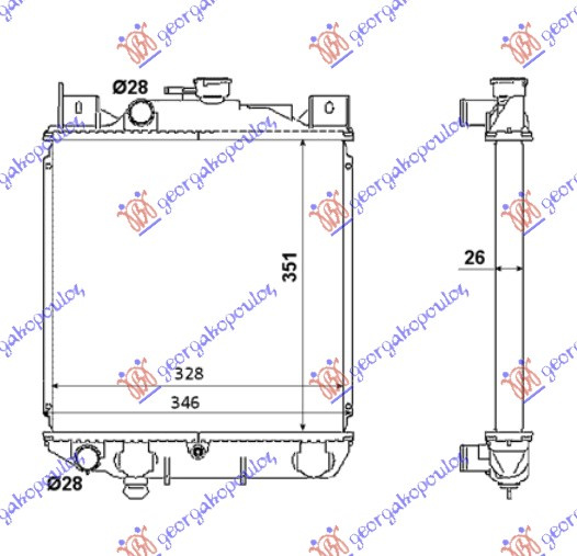 Ладилник за мотор 1,6i 16V + -/AC (35x33x2.6)