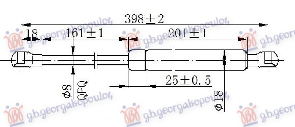 Амортизер (еден) хауба (400L-250N)