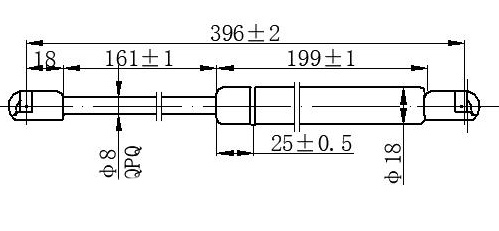 Амортизер (еден) багажник врата (393L-170N)