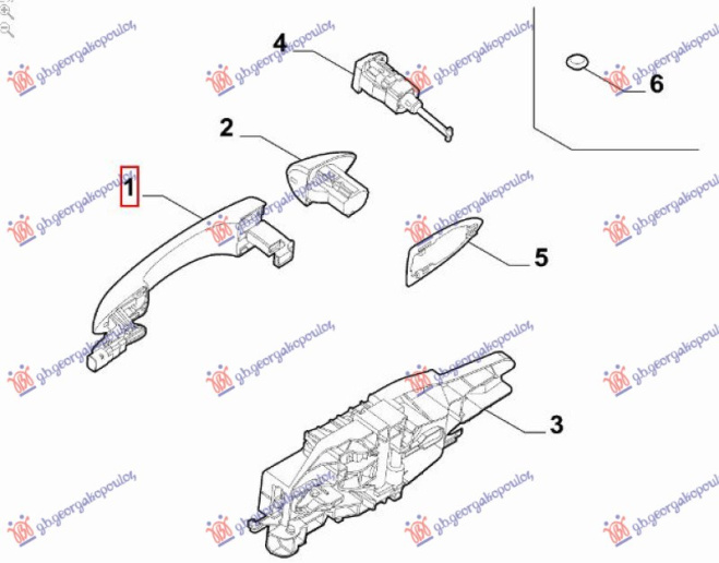 Рачка предна врата + (задна врата / десна=лева) надворешна (оригинал)