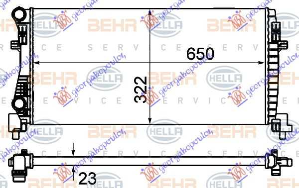 Интеркулер 1.9-2.0 TDi дизел (220x215x65) (MAHLE BEHR)