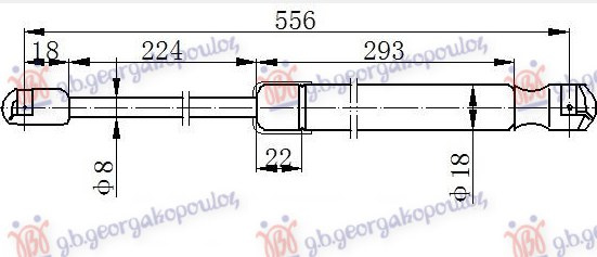 Амортизер (еден) багажник врата sportback (557L-450N)