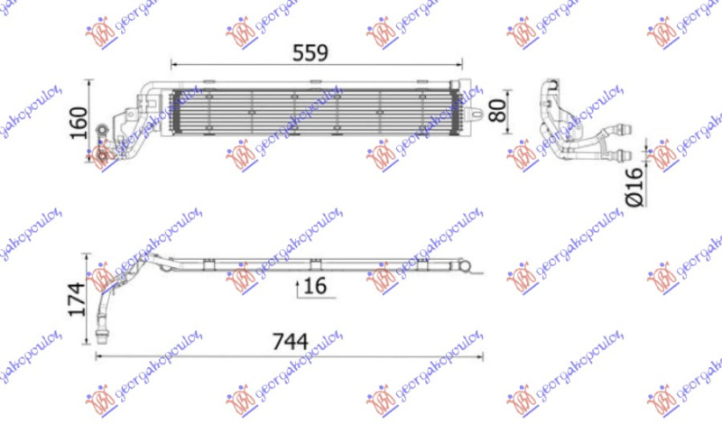 Дополнителен ладилник за мотор 1.4 бензин/хибрид (551x82) (MAHLE BEHR PREMIUM LINE)