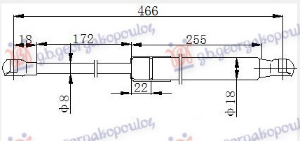 Амортизер (еден) багажник врата 3/5 врати (467L-455N)