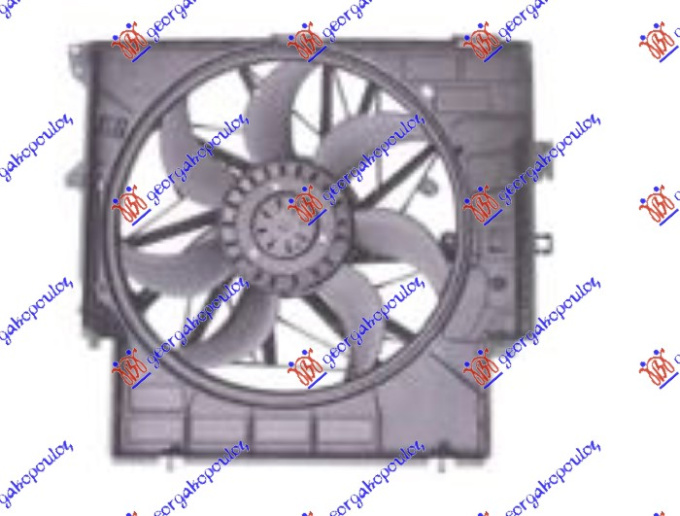 Вентилатор комплет 1.6-2.0 бензин - 2.0 дизел (495mm) (400W) (3 пина)