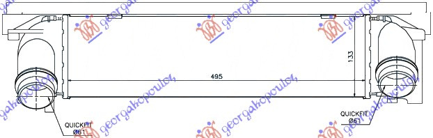Интеркулер 1,4-1,8-2,0 бензин/дизел (495x13