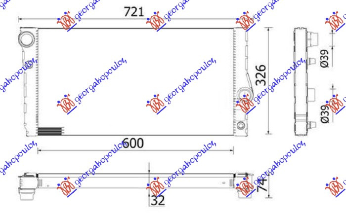 Ладилник за мотор 3.0 бензин/дизел (600x326) (MAHLE BEHR PREMIUM LINE)