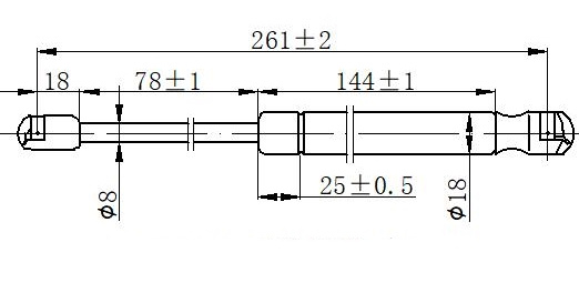 Амортизер (еден) хауба (261L-470N)