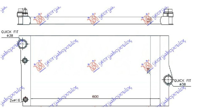 Ладилник за мотор дизел (600x310x32) (MAHLE BEHR PREMIUM LINE)