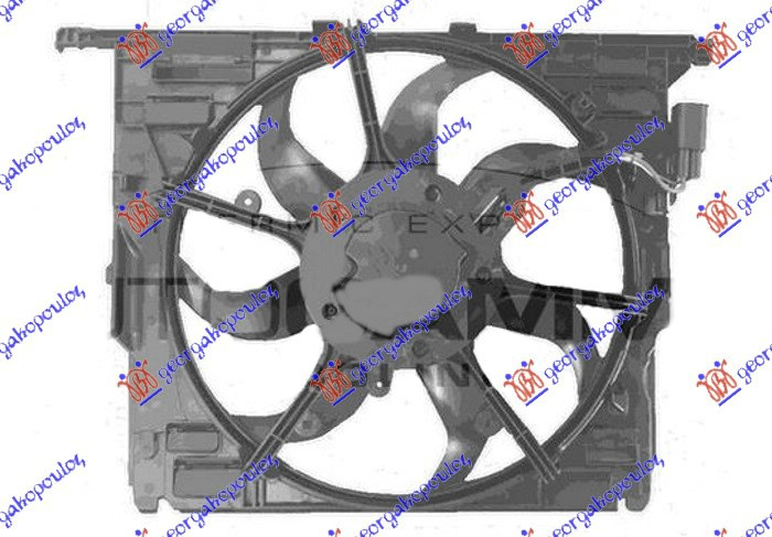 Вентилатор комплет 3.0 бензин (485mm) (600W) (3 пина)