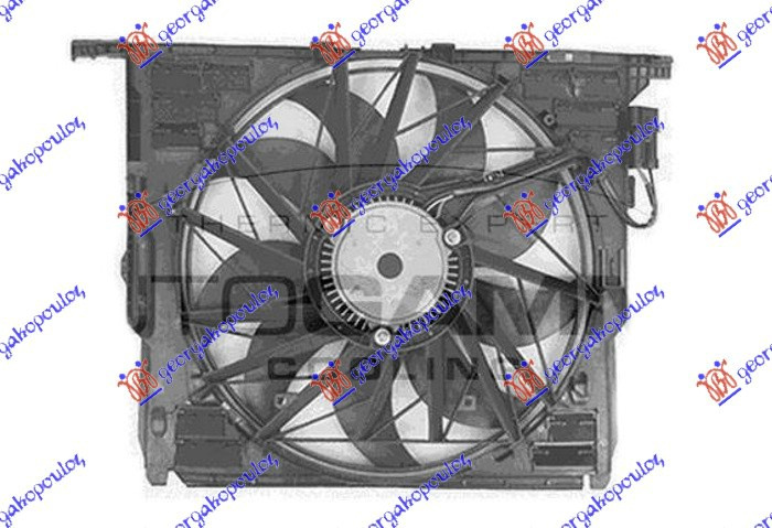 Вентилатор комплет 4.4 бензин (480mm) (850W) (3 пина)