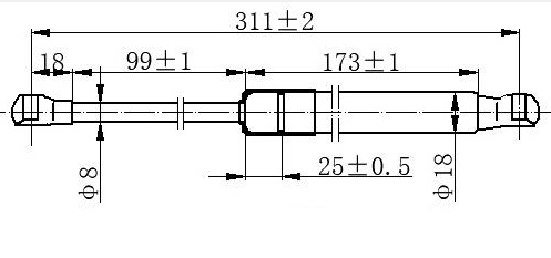 Амортизер (еден) хауба (311L-400N)