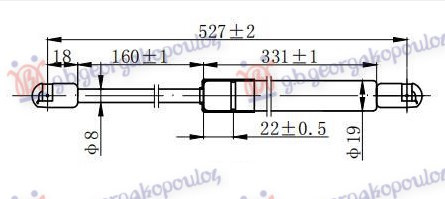 Амортизер (еден) багажник врата (527L-610N)