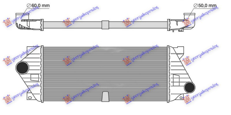 Интеркулер 3.2 бензин - 2.7 CDI дизел (585x259)