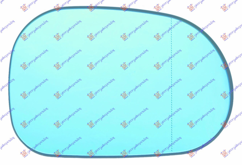 Стакло за ретровизор плаво со греач -02 (асферично стакло)