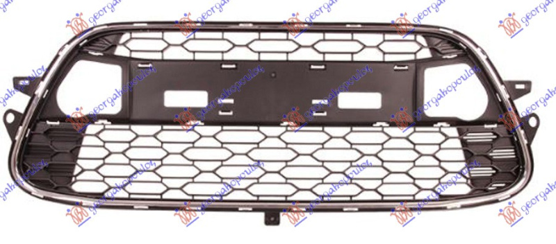 Централна решетка преден браник без лајсна со хром оквир