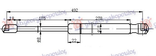 Амортизер (еден) багажник врата (492L-475N)