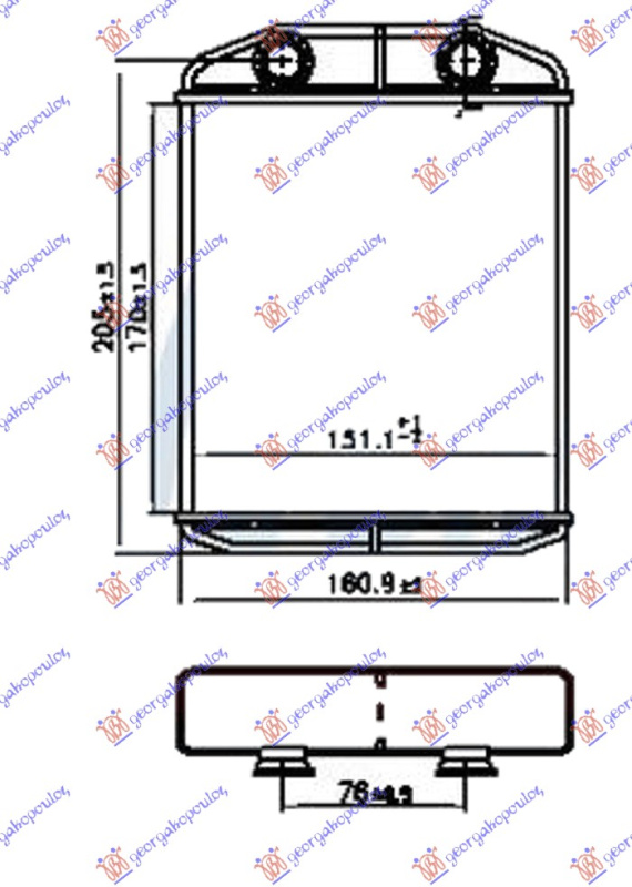 Греалка кабина 0.9-1.2 бензин - 1.5 дизел (170x151x26) (тип DENSO)